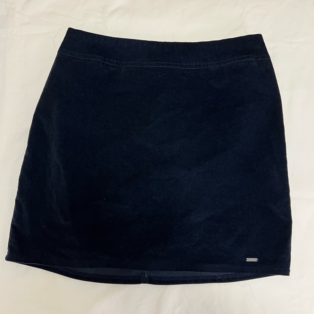 Hollister Navy Velvet Skirt